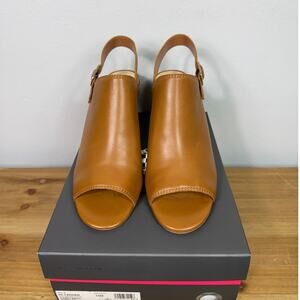 New Vince Camuto Landam Slingback Sandal in Brown Leather Women's Size 10